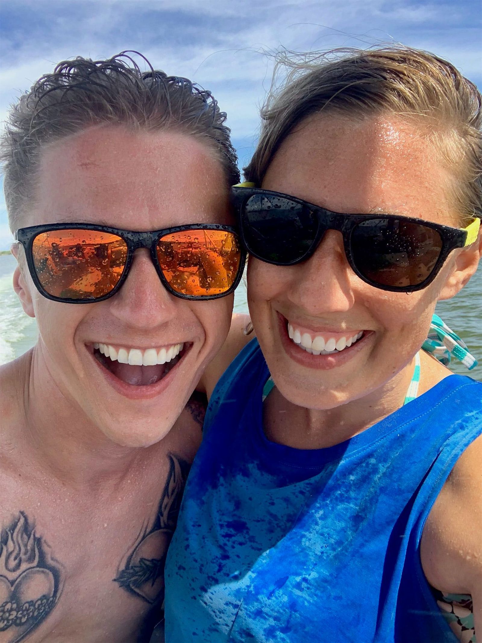 Kevin and Christine boating together